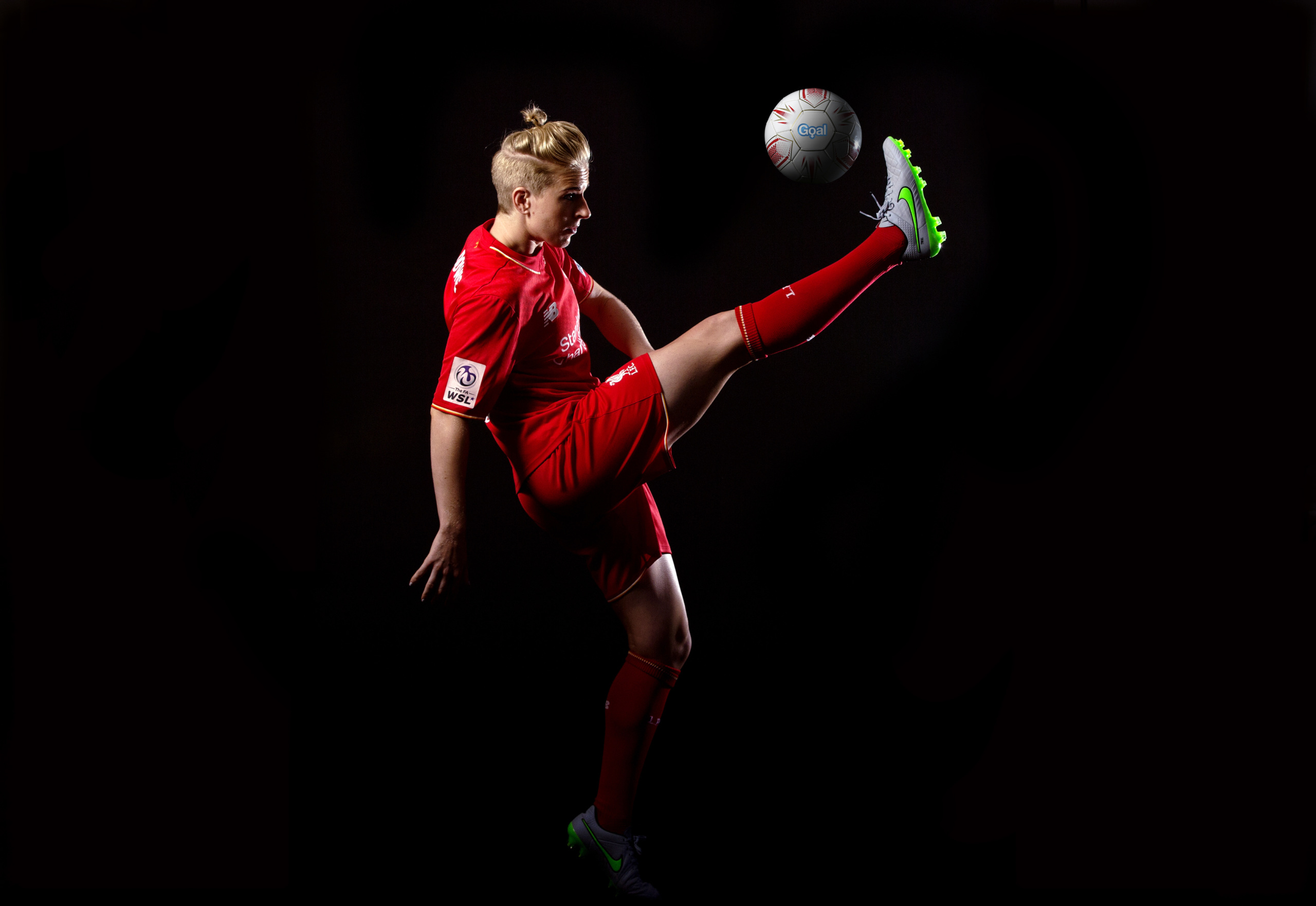 Natasha Dowie of Liverpool Ladies FC at the launch of the Standard Chartered #ThisGirlsGoal campaign 1